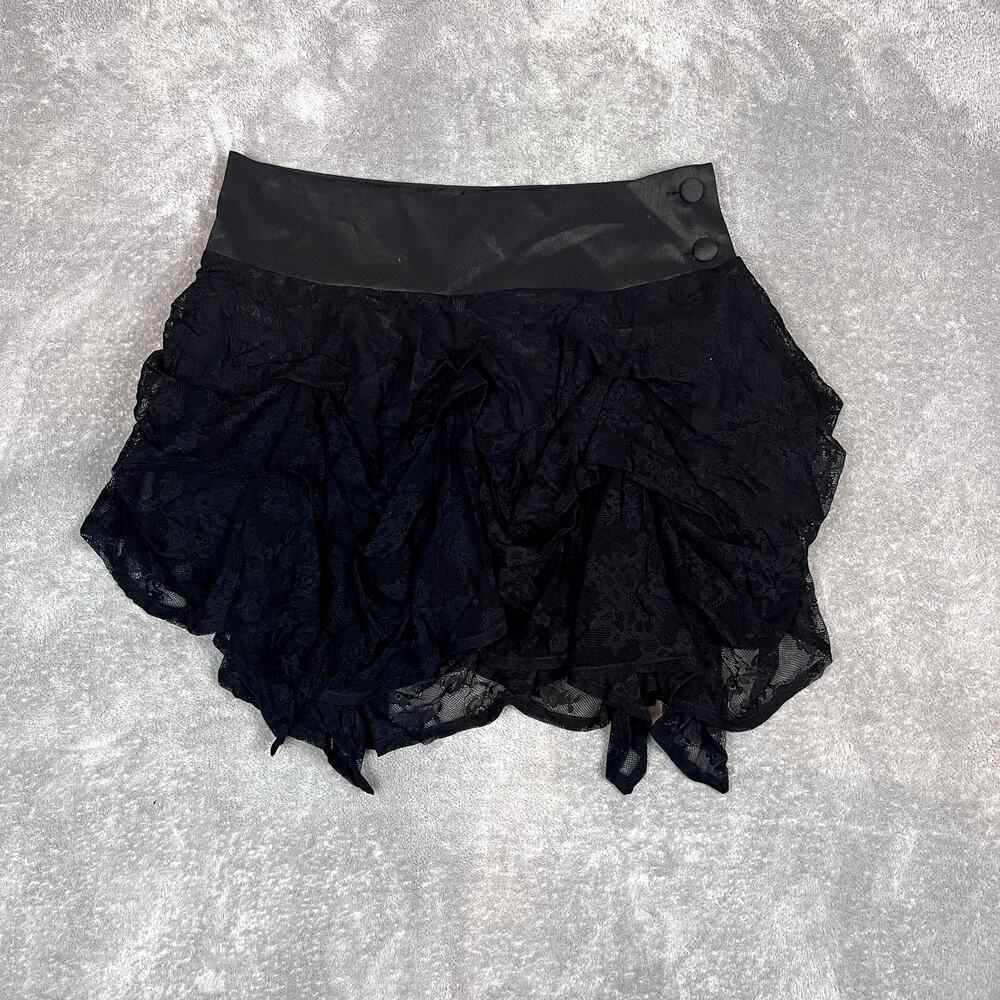 Vintage Kelly‎ Ewing Skirt Womens 12 Black Lace Gothic Steampunk NWT